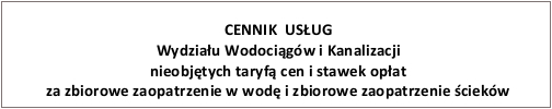 Cennik usług